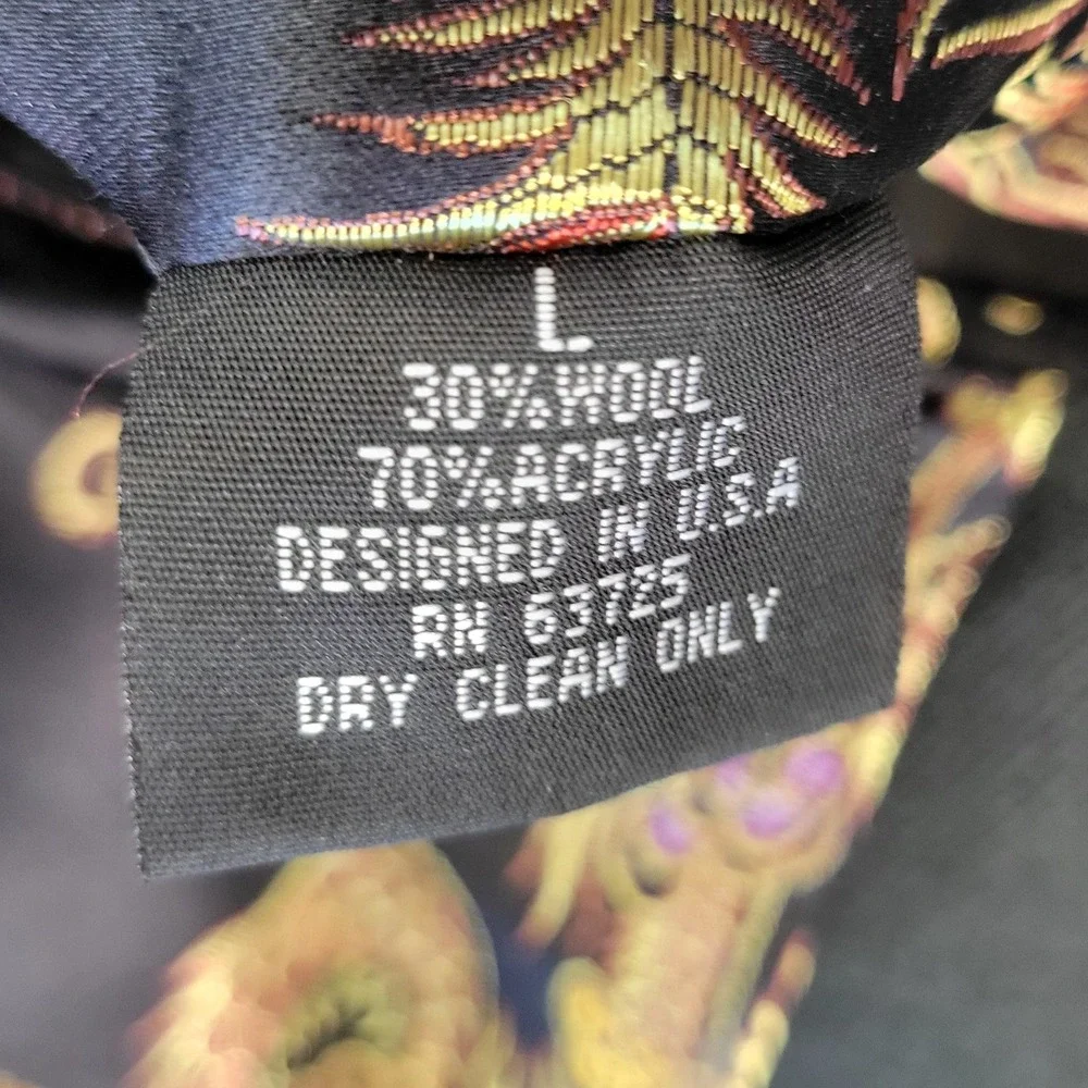 Edward Dada Military Style Jacket Dragon Lining Blazer‎ Coat Large L